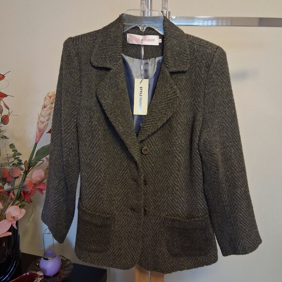 NWT Comfy Lined Gray Blazer Jacket Spring Fall Winter Jackets Tag Size S - Picture 8 of 10